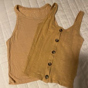 American eagle Mustard crop tops